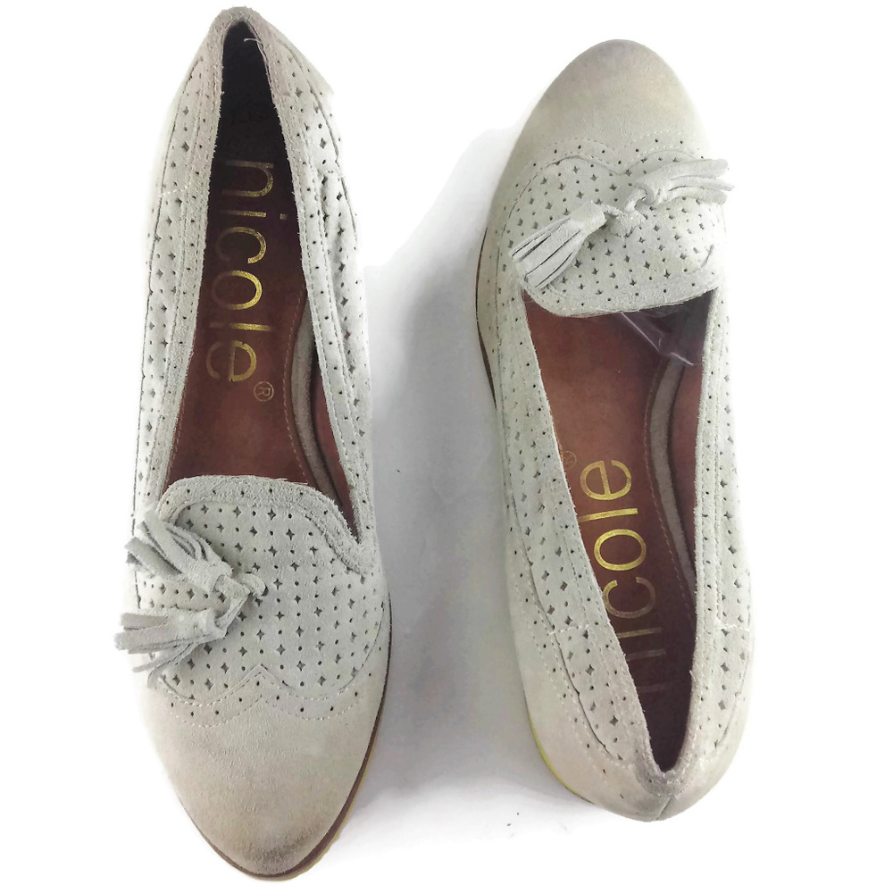 Nicole Karine Suede Slip-On Tasseled Loafer